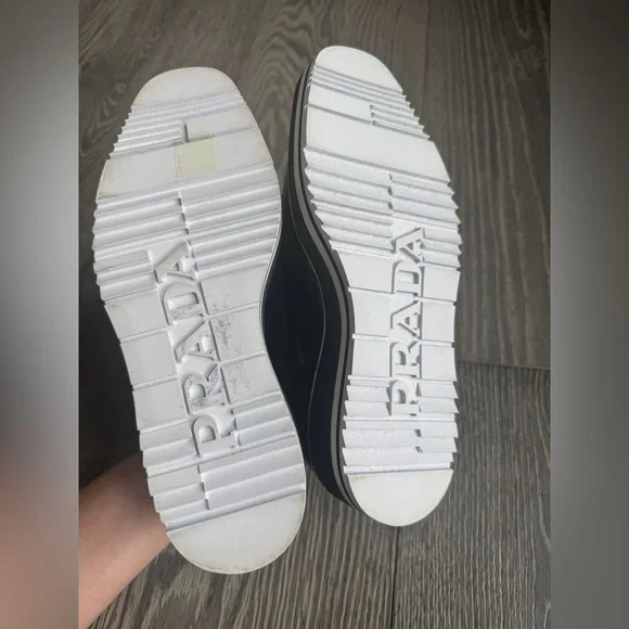 Prada Brogue Patent Leather Wingtip Platform Derby Shoes in Black Size 35 - Picture 6 of 10